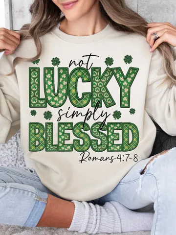 Not lucky simply Blessed Roman 4:7-8 png,Bible Verses png,patrick doodles png,Leopard Print Saint Patrick Day png,Jesus St. Pattys Day png $3.34