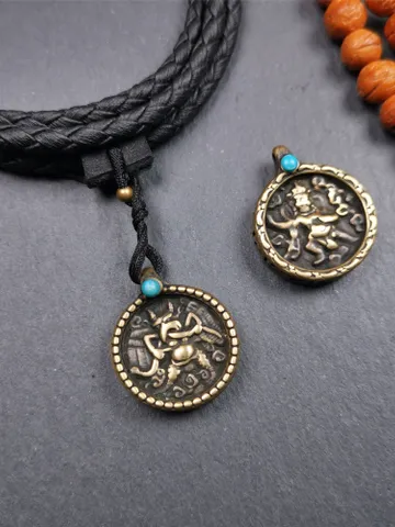 Gandhanra Handmade Tibetan Buddhist Amulet Pendant ,Garuda / Vajrapani, Made of Brass,0.87" $29.99
