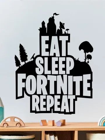 Eat Sleep Fort Repeat Gamer Wall Decal Sticker Gift z3324 $23.99