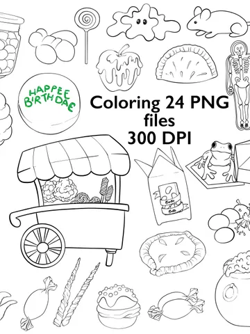 Coloring Magic candy PNG, wizarding school clipart, magic clipart, magic school clipart, magic clip art, magic stickers, wizard stickers $2.00