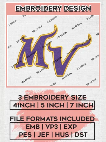 Minnesota Vikings Wordmark Logo Embroidery Designs, NFL Vikings, NFL Embroidery Designs, NFL Minnesota Vikings Machine Embroidery Design, Digital Download