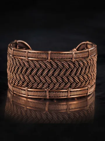 Woven copper wire bracelet Antique style handcrafted copper jewelry Unique gift $110.00