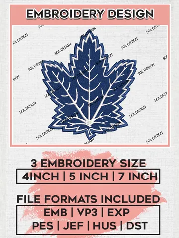 NHL Toronto Maple Leafs Team Mascot Logo Embroidery Design, NHL Toronto Maple Leafs Logo Embroidery Files, Hockey Team Machine Embroidery, Machine Embroidery Design $6.99