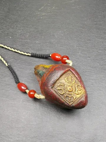 Gandhanra Old Tibetan Niang La Tsa Tsa Statue,Stupa Amulet,Pagoda Pendant,with Cross Vajra Stamp,Large Size 65mm,30+ Years Old $129.99