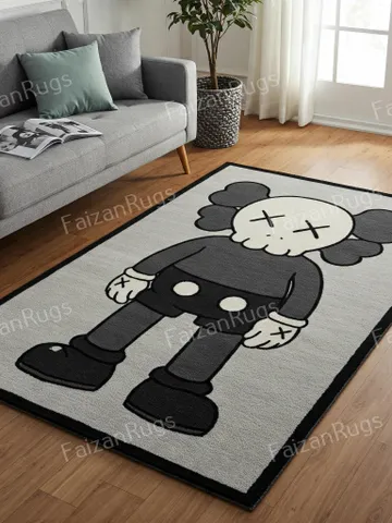 Kaws rug, Handmade Rugs, Case Rugs, Cartoon carpets, Handmade Rugs, Living room rug, bedroom rug, Hallway, kaws Carpets, Anime rug, 3x5 $233.80