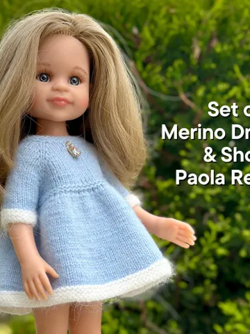 2 ITEMS Set: Dress & Shoes - Exclusive Handmade Outfit - Paola Reina Doll, Merino, ooak $2,843.20