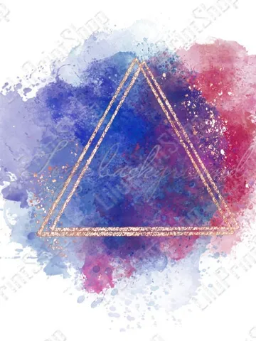 Blue and red Logo Background Png Watercolor logo design with rose gold triangular frame and Gold confetti Digital instant download $2.44
