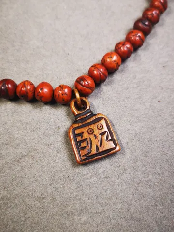 Yak Bone Carved Mantra Dot Mala Pendant,Bead Counter Clip, Prayer Bead Accessories,Gandhanra Tibetan Amulet $25.99