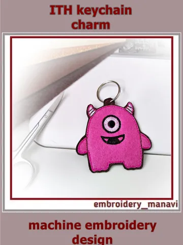 Winkie Monster – Halloween ITH Embroidery Design | Keychain, Charm, Bookmark, Decoration from Embroidery Manavi 05 $3.50
