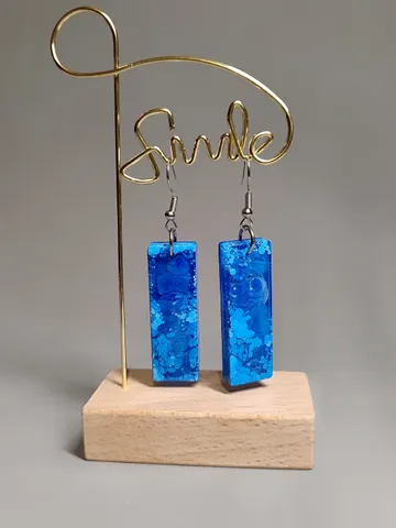Stylish blue color earrings, Epoxy earrings $25.00