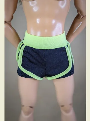 Double stretchy yoga shorts for 12-inch fashion male dolls $18.00