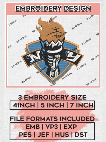 New York Liberty Basketball Logo Embroidery Files, WNBA New York Team Embroidery Designs, Basketball Teams, 3 sizes, Machine embroidery designs, Digital Download $6.99