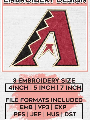 MLB Arizona Diamondbacks Baseball Team A Logo Embroidery Design, MLB Arizona Diamondbacks Embroidery files, Baseball Team, Diamondbacks Design, Digital Download $6.99
