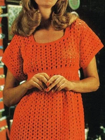 Crochet Dress Pattern Vintage 70s Crochet Tunic Dress Pattern Crochet Wedding dress Pattern Crochet womans dress pattern $6.68