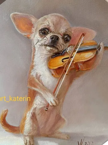 Chihuahua oil painting on linen canvas $450.00