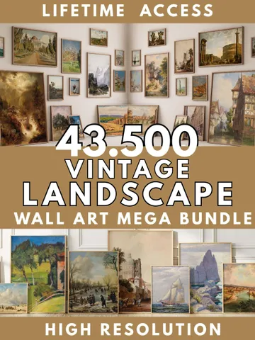 43500+ Vintage Country Landscape Poster Set Digital Nature Paintings Bundle Antique Mountain Wall Art Printable Scenic Home Decor Download $8.29