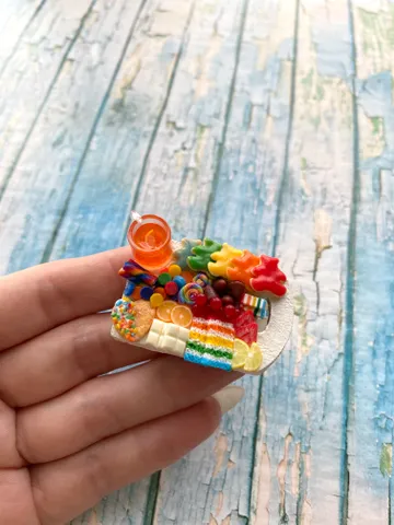 Magnet Miniature Rainbow Charcuterie Board with Polymer clay Souvenir $18.00