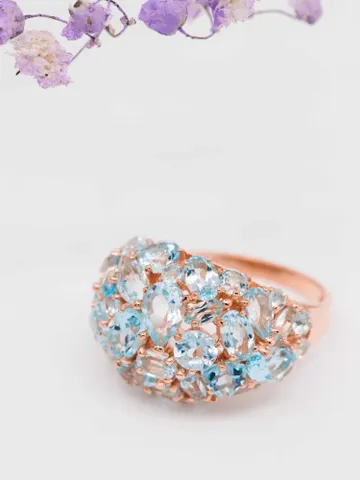Women's ring, silver, gold plated 925 assay value, with topaz $159.00