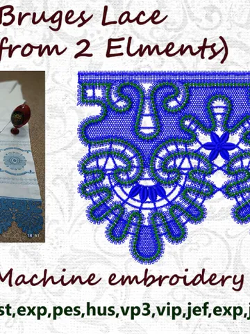 FSL Bruges Lace 2 Sizes Embroidery Design $8.00