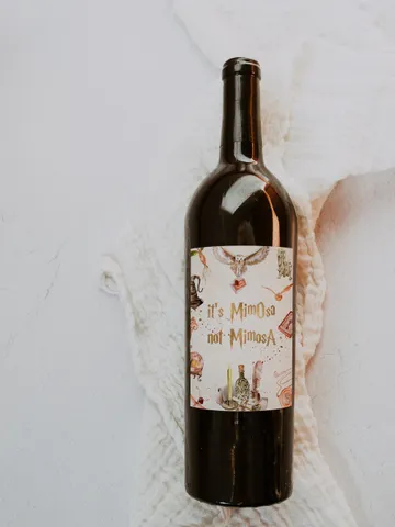 Editable Wizarding WorldWine Label, Holiday Wine Label Template Party Drinks;It's MimOsa not MimosA wine label Magic School Wine Label $9.42