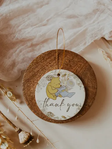 Editable Thank you sticker Hundred Acre Wood First Birthday party thank you label; Winnie the Pooh Party; Classic Pooh Party Birthday flw12 $10.45