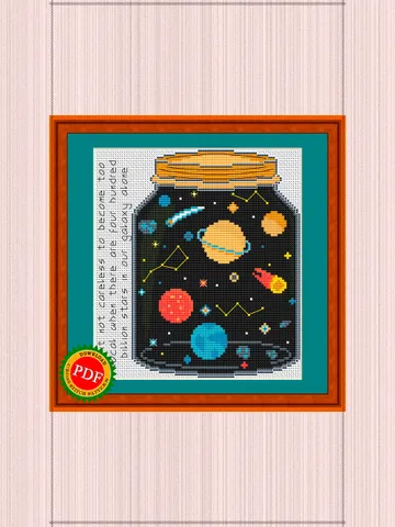 Galaxy Cross Stitch Pattern | Galactic Jar | Explore the Cosmos $4.00