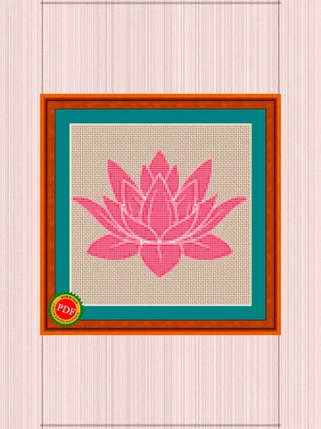 Pink Lotus Flower Cross Stitch Pattern | Pink Lotus Flower $4.00