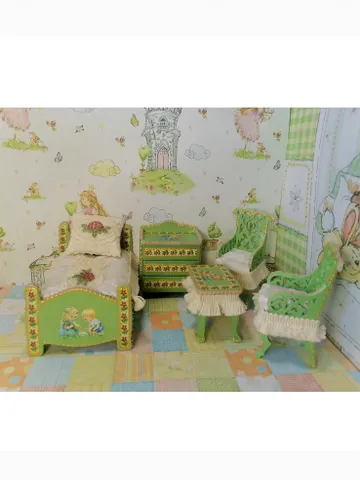 Dollhouse roombox furniture. Furniture for dolls. Furniture set. $90.00