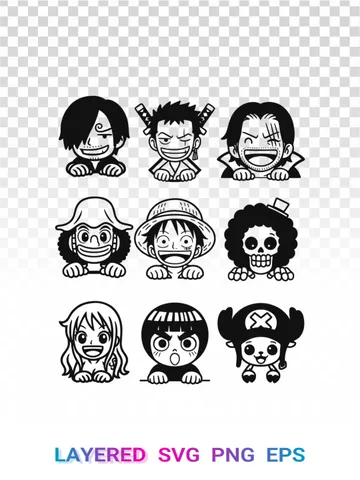 One Piece SVG, Luffy Zoro PNG, Straw Hat Pirates Cricut 🏴‍☠️ $1.99