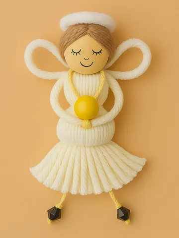 Handmade Yarn Angel Doll PDF Pattern, DIY Faith-Inspired Decoration, Christmas Ornament Craft, Spiritual Yarn Keepsake Design $2.96