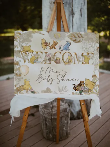 Welcome Banner Winnie the Pooh Baby Shower; Winnie Pooh  Baby Shower; Editable Welcome Banner; Baby Shower Decoration Winnie Pooh pooh1 $11.62