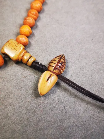 Gandhanra Handmade Tibetan Pendant Bead,Bone Carved Spacer Bead for Mala,Niang La Tsa Tsa Statue,Stupa Amulet,Pagoda Pendant $39.99