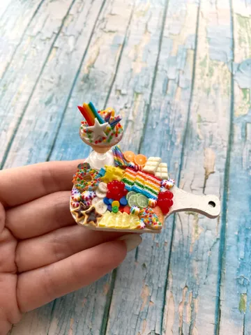 Magnet Miniature Rainbow Charcuterie Board with Polymer clay Souvenir $22.00