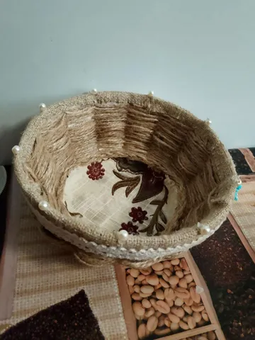 jute vase Handmade Wicker Baskets for Stylish Can Storage flower pot wooden decorative plant or fruit $27.00