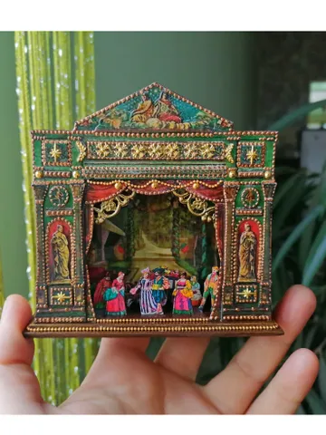 Puppet show. Miniature. Handmade. 1:6. Height 4.13 inches. $68.00