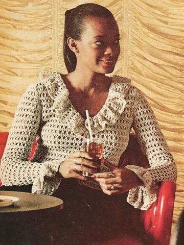 Sweater crochet pattern, blouse crochet pattern, ruffled sweaters crochet pdf $6.68