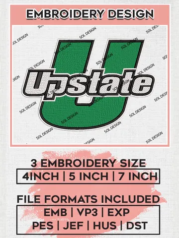 NCAA Upstate Spartans Team Logo Machine Embroidery Design, NCAA South Carolina Upstate Spartans Team Design Design files, NCAA Team Embroidery Designs, NCAA Machine Embroidery Designs, Digital Download