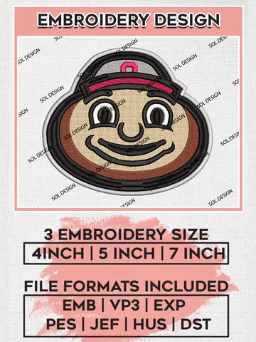 Ohio State Buckeyes Embroidery Designs, NCAA Logo Machine Embroidery Files, NCAA Ohio State Buckeyes Logo, NCAA Embroidery Designs, Machine Embroidery Designs, Digital Download $6.99