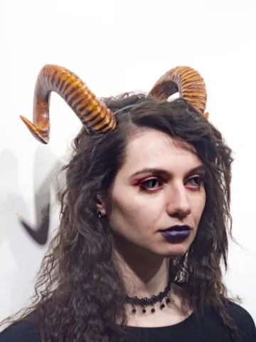 Ram Horns, Horns Headband, Twisted Ram Horns Headpiece for Halloween, Demon Horns, Realistic Fantasy Cosplay Horns $240.23