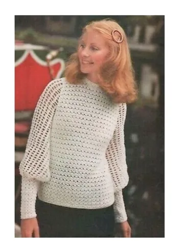 Lace crochet blouse , summer sweater, ladies crochet sweater pdf $6.68