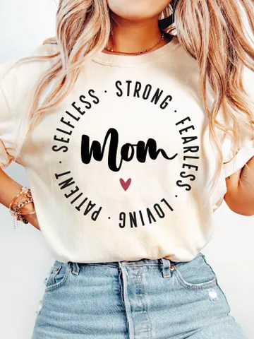 Mom Life SVG, Mom Strong,Selfless, Fearless, Worthy, Loving Svg, Funny Mom Svg File for Cricut, Girl Mama Png, Boy Mom Shirt, Silhouette $3.34
