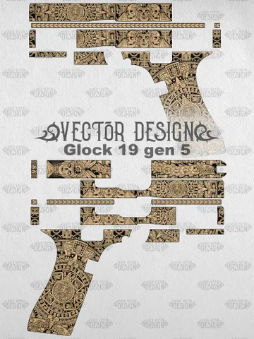 VECTOR DESIGN Glock 19 gen 5 Aztec calendar $130.00