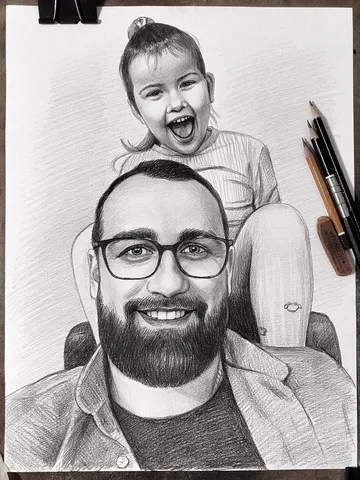 Hand-drawn graphite pencil keepsake for friends, parents, mom, dad | Custom Family Drawing | Realistic pencil portrait to order from a photo $65.00