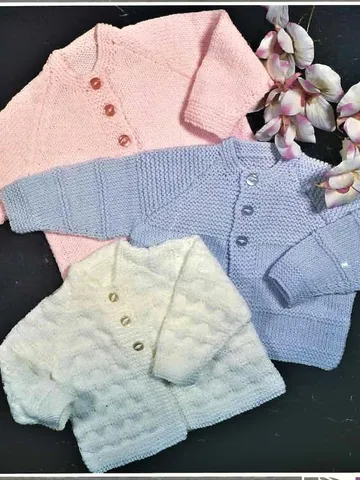Knitting Baby Cardigan Knitting Pattern, Instant Download pdf, Three Cardigans $5.56