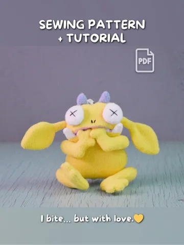 Plush Sewing Pattern PDF – Monster Toy with Pocket Mouth $9.50