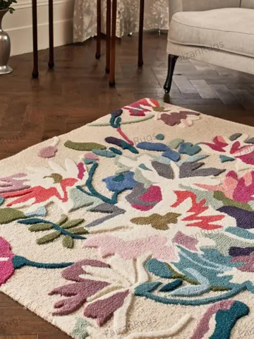 8x10 Floral Rugs Hand Tufted Hand Woven with High Low Piles in All Regular Size 5x8, 6x9, 8x10, 9x12, Stunning Multi Color in Floral Design $90.00