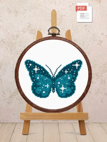 The Butterfly Cross Stitch Pattern, Summer Cross Stitch Pattern, Embroidery Butterfly, Home Decoration, Modern Cross Stitch Pattern #anm003 $4.00