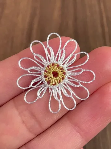 Elegant Needle Lace Daisy Motif Pattern PDF, Intricate Floral Design Tutorial, DIY Jewelry, Embellishments, or Decoration