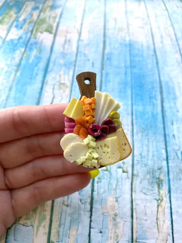 Magnet Miniature Cheese Charcuterie board with Polymer clay Souvenir $19.00