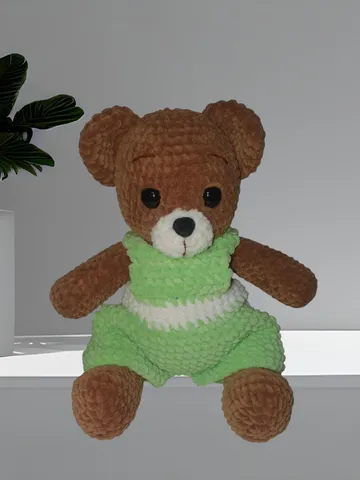 Crochet Plush Teddy Bear – Soft and Cuddly, Adorable Gift for Kids & Collectors